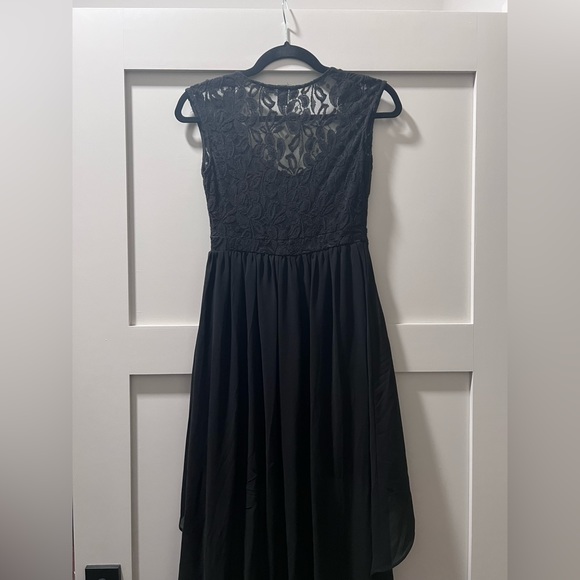 Black wedding guest dress low in front high in back - Picture 3 of 3